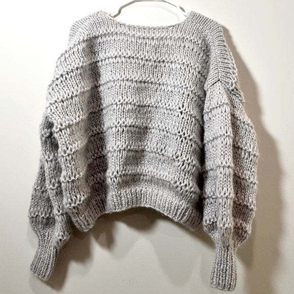 Handmade Light Gray Mohair Cardigan - Picture 2 of 10